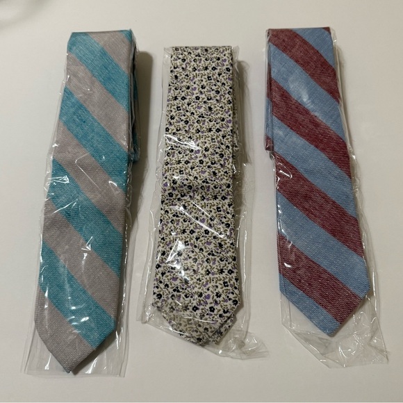Stylish Men's Tie Set - Blue, Red, and Floral - Picture 1 of 6